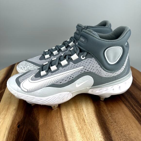 Nike Alpha Huarache Elite 4 Mid Men\'s Size 9 Gray Baseball Cleats DJ6520-012 main image 2